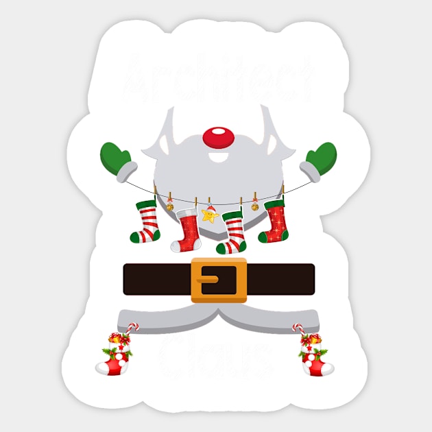 Architect Claus Santa Christmas Costume Pajama Sticker by johnbbmerch